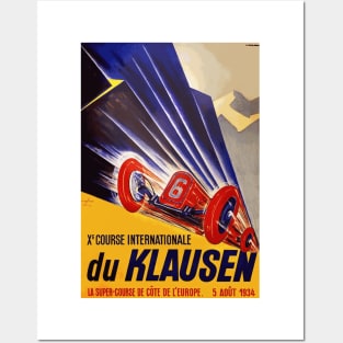 1934 Klausen Automobile Race, Klausen Switzerland - Vintage Poster Design Posters and Art